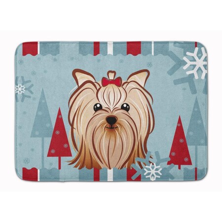 Carolines Treasures Winter Yorkie Yorkishire Terrier Machine Washable Memory Foam Mat BB1700RUG